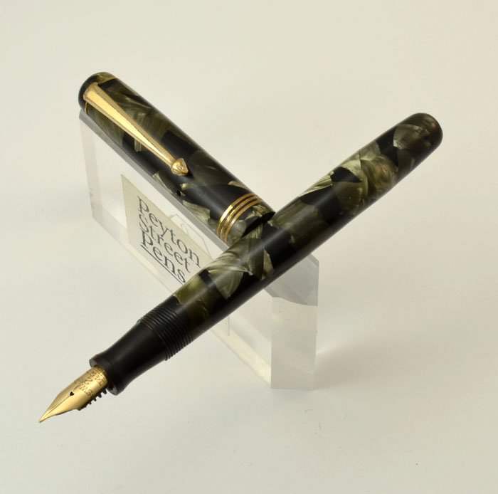Mabie Todd swan 万年筆 Mabie Todd (USA) Swan Self-Filler - Grey Marble, Full Flex #2 Nib